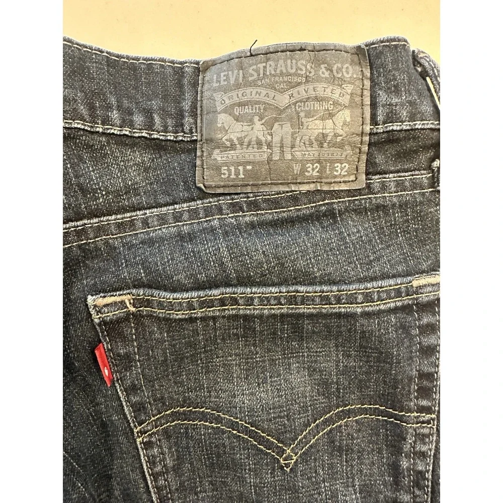 Levi's 511 Slim Fit Jeans Men's 32x30 Dark Wash Denim Pants Blue